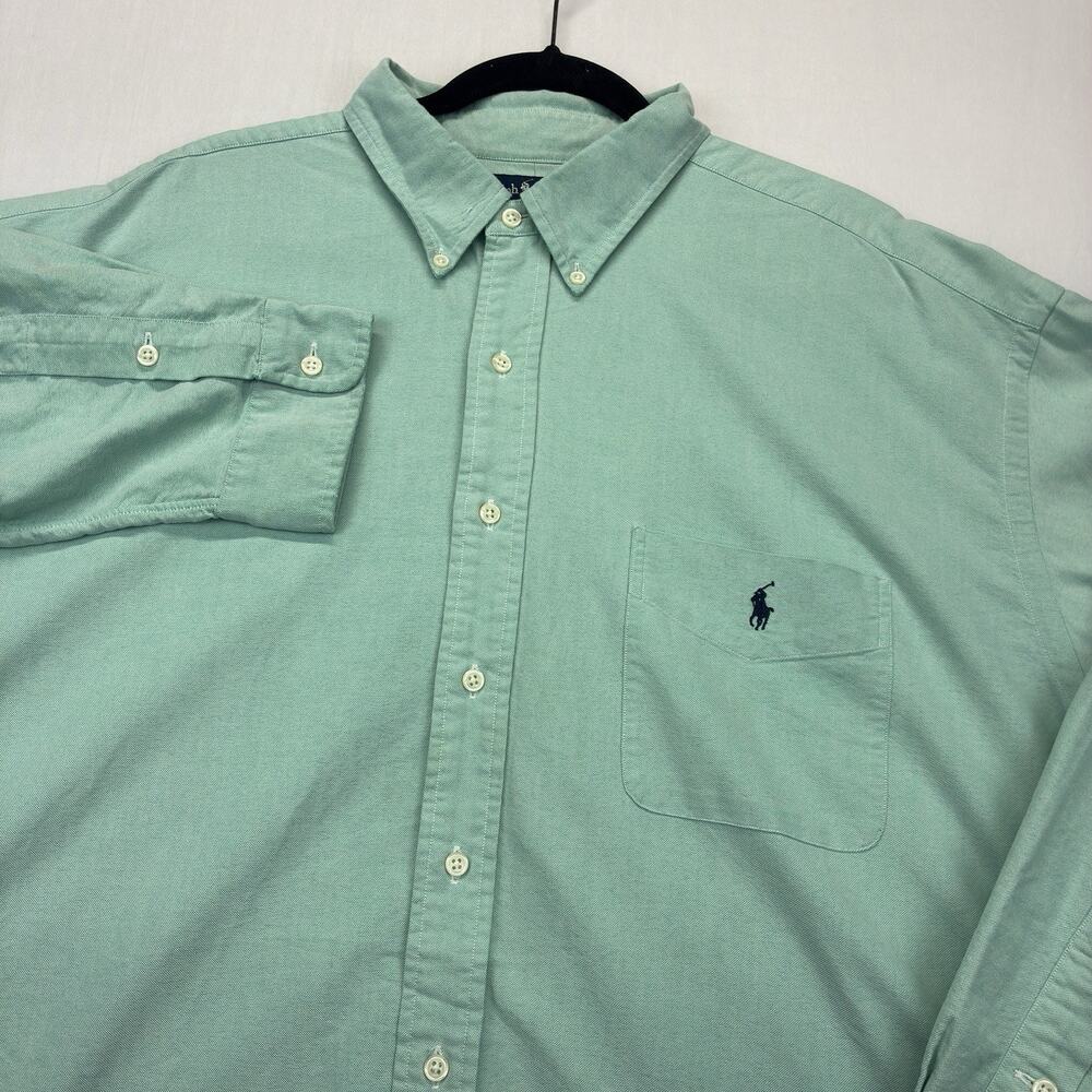 Ralph Lauren Big Shirt Men’s 2XL Mint Green Oxford Button Down Cotton